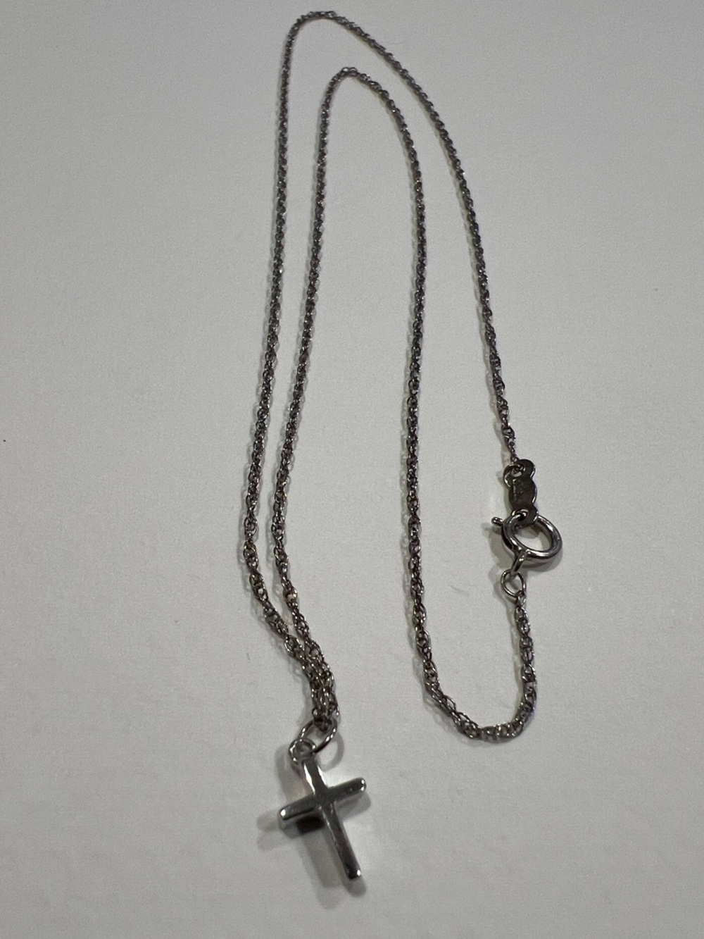 Sterling Silver Tiny Cross Pendant Necklace